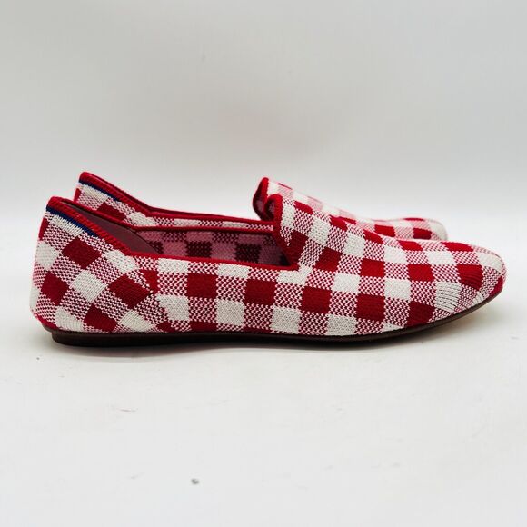 Rothy's Shoes - Rothys Shoes Womens 5.5 Red White Check Loafer Marta Ferri Gingham Flats NEW